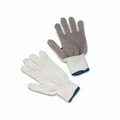Natural Cotton PVC Latex String Gloves w/ PVC Dots (Large)